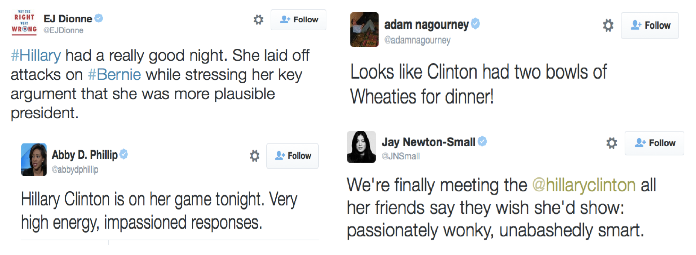 Townhall twitter reacts
